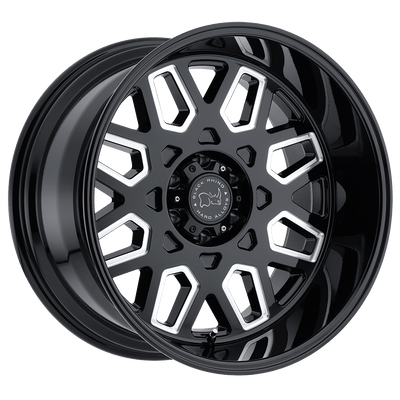 Black Rhino PREDATOR 22X12 GLOSS BLACK W/ MILLED WINDOWS 6X5.5 - 2212PRD-46140B12