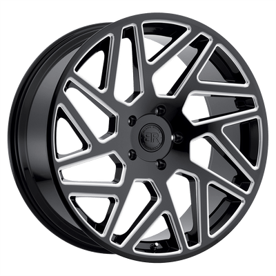 Black Rhino CYCLONE 24X10 GLOSS BLACK W/ MILLED SPOKES 6X5.5 - 2410CYC256140B12