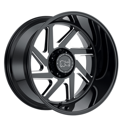 Black Rhino SWERVE 24X14 GLOSS BLACK W/ DOUBLE MILLED SPOKES 6X5.5 - 2414SWV-66140B12 Black Rhino SWERVE 24X14 GLOSS BLACK W/ DOUBLE MILLED SPOKES 6X5.5 - 2414SWV-66140B12