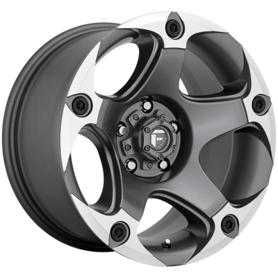Fuel 1PC D684 MENACE 17X9 MATTE GUN METAL MACHINED 6X5.5 - D68417908450 Fuel 1PC D684 MENACE 17X9 MATTE GUN METAL MACHINED 6X5.5 - D68417908450