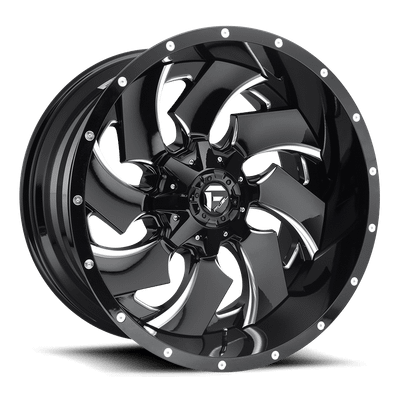 Fuel 2PC D239 CLEAVER 24X16 GLOSS BLACK MILLED 5X5.0/5.5 - D23924605745