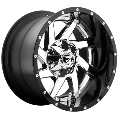 Fuel 2PC D263 RENEGADE 22X10 CHROME PLATED GLOSS BLACK LIP 8X6.5 - D26322008257