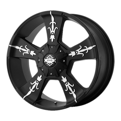 KMC KM668 VANDAL 22X9 MATTE BLACK WITH MACHINED FACE 8X6.5 - KM66822980718