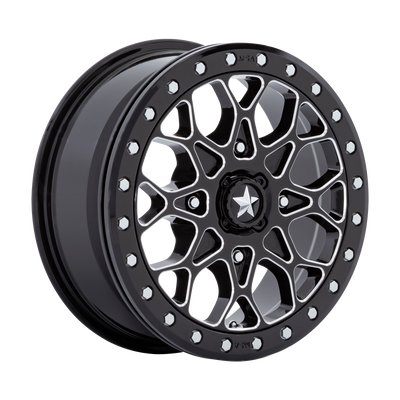 MSA Offroad Wheels M48 PORTAL BEADLOCK 15X6 GLOSS BLACK MILLED WITH GLOSS BLACK RING 4X156 - MA048BE15604438