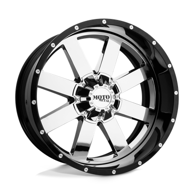 Moto Metal MO200 22X10 CHROME CENTER GLOSS BLACK MILLED LIP 6X5.5 - MO200-22106818NCB