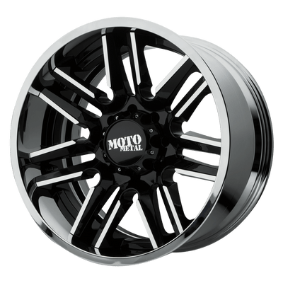 Moto Metal MO202 22X10 GLOSS BLACK MACHINED CENTER CHROME LIP 6X135 - MO202-22106318NBC