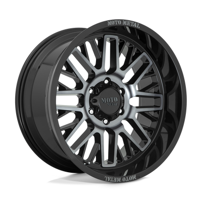 Moto Metal MO802 20X10 GLOSS BLACK MACHINED WITH GRAY TINT 5X5.0 - MO80221050418N