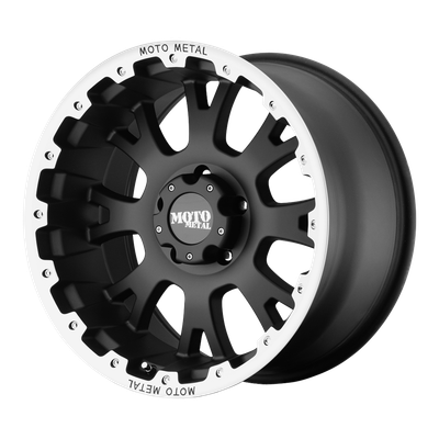 Moto Metal MO956 20X9 MATTE BLACK WITH MACHINED LIP 5X150 - MO95629058730