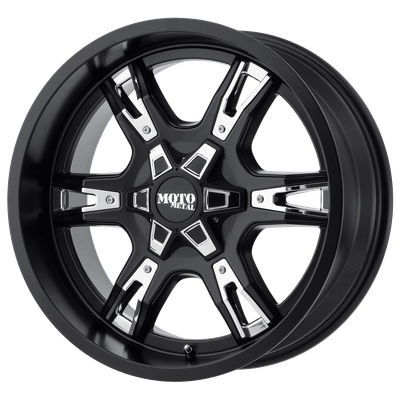 Moto Metal MO969 20X12 SATIN BLACK WITH  RED AND CHROME ACCENTS 8X180 - MO96921288744N