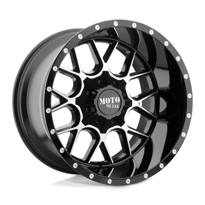 Moto Metal MO986 SIEGE 22X12 GLOSS BLACK MACHINED 6X135/5.5 - MO98622267344N