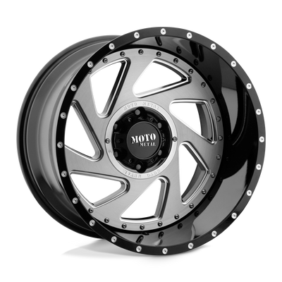 Moto Metal MO989 CHANGE UP 20X12 GLOSS BLACK MILLED BRUSHED INSERTS 5X5.5 - MO98921285344N