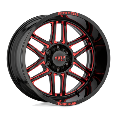 Moto Metal MO992 FOLSOM 20X10 GLOSS BLACK MILLED WITH RED TINT 8X170 - MO99221087918N