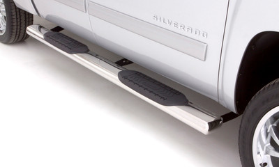 Lund 22368739 Chrome 6 Inch Oval Straight Nerf Bars for 2015-2018 Silverado/Sierra 1500, 2500HD, 3500HD Crew Cab; Diesel