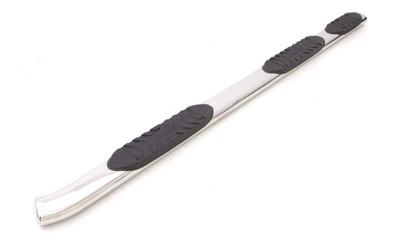 Lund 24115042 Polished Stainless Steel 5 Inch Oval Wheel-to-Wheel Nerf Bars for 2007-2018 Silverado/Sierra 1500, 2007-2019 Silverado/Sierra 2500HD/3500HD Crew Cab with 6.5 Ft. Bed; Rocker Panel Mount