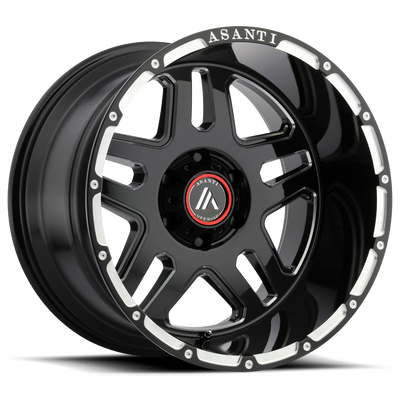 Asanti Off Road AB809 ENFORCER 20X12 GLOSS BLACK MILLED 5X5.0 - AB809-20125044NGM
