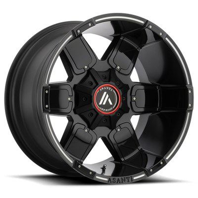 Asanti Off Road AB811 WARTHOG 20X9 SATIN BLACK MILLED 6X135/5.5 - AB811-20906712NBM