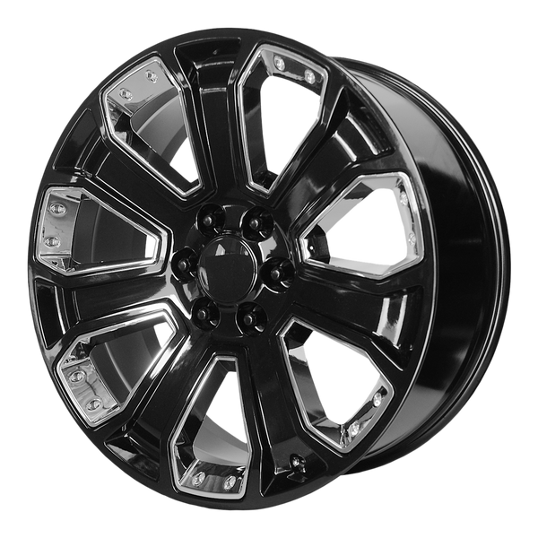 Performance Replicas PR162 24X10 GLOSS BLACK WITH CHROME ACCENTS 6X5.5 - 162GC-2415830