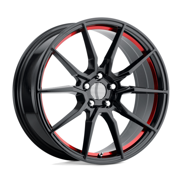 Performance Replicas PR193 20X9 GLOSS BLACK RED MACHINED 5X4.5 - 193RS-296530