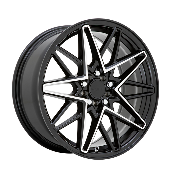 Ruff CLUTCH 18X8 GLOSS BLACK W/ MACHINED FACE 5X4.25/4.5 - 1880RDC385D84B72
