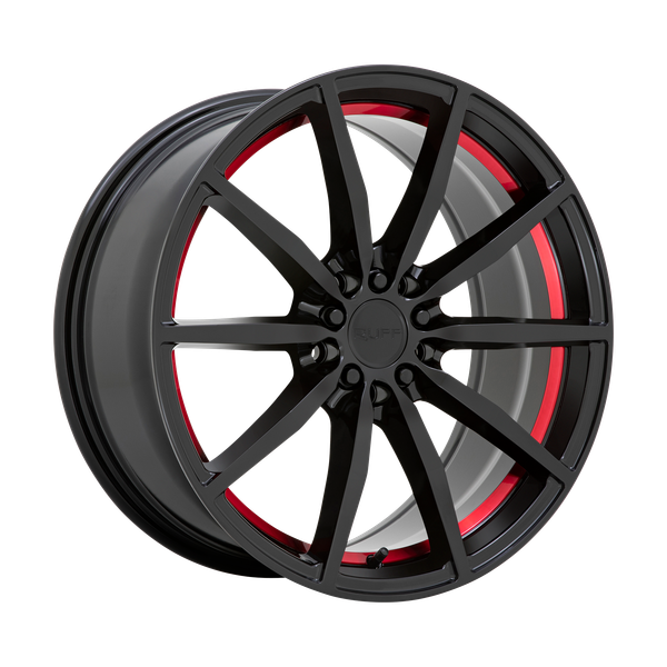 Ruff BURNOUT 18X8 GLOSS BLACK W/ RED INNER LIP 5X112/120 - 1880RFB385D20B76
