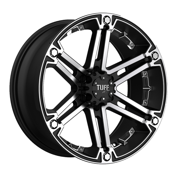 Tuff T01 18X9 FLAT BLACK W/ MACHINED FACE 6X5.5 - 1890T01106140F06C