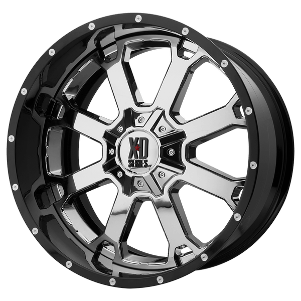 XD XD202 BUCK 25 20X12 CHROME CENTER GLOSS BLACK MILLED LIP 6X135/5.5 - XD202-20126744NCB