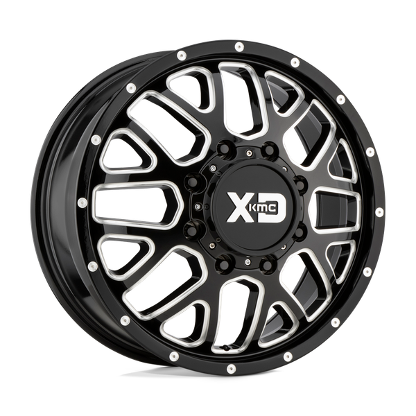 XD XD843 GRENADE DUALLY 17X6.5 GLOSS BLACK MILLED - FRONT 8X6.5 - XD843765803111