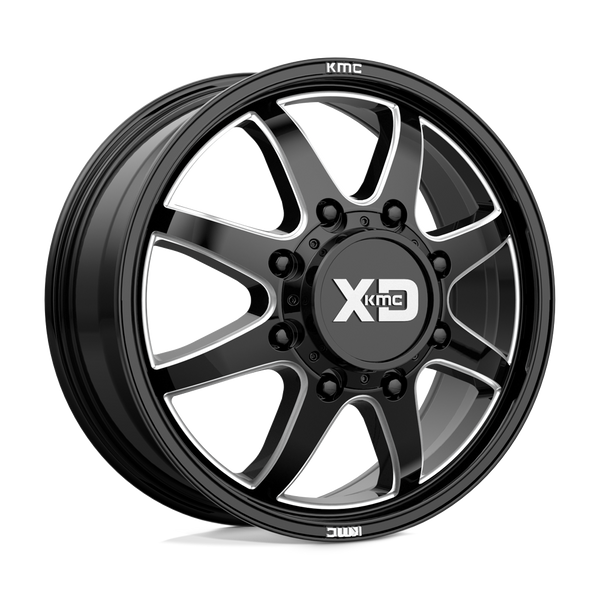 XD XD845 PIKE DUALLY 22X8.25 GLOSS BLACK MILLED - FRONT 8X200 - XD845282823105