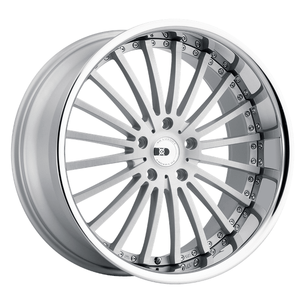 XO NEW YORK 22X9 MATTE SILVER W/ BRUSHED FACE & STAINLESS STEEL LIP 5X4.5 - 2290NEW405114S72