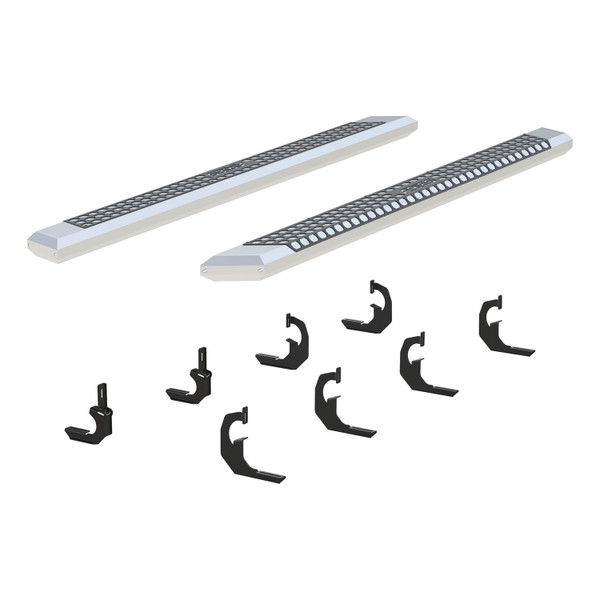 5.5 AdvantEDGE Side Bar with Brackets, Chrome Powder Coat 2555022