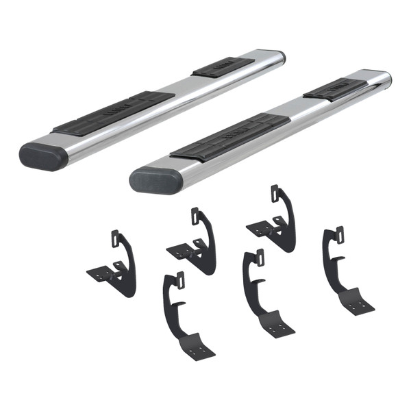 6 Oval Side Bar with Brackets, Polished Stainless 4444008