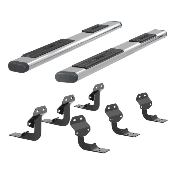 6 Oval Side Bar with Brackets, Polished Stainless 4444011