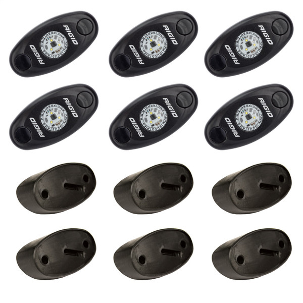 RIGID A-Series LED Universal Rock Light Kit, High Power Cool White, Set Of 6-400253