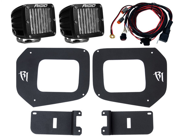 RIGID 2016-2020 Toyota Tacoma Fog Light Mount Kit, Includes D-Series SAE White-465673