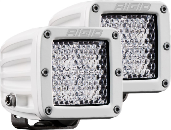 RIGID D-Series PRO Light, Flood Diffused, Surface Mount, White Housing, Pair-602513