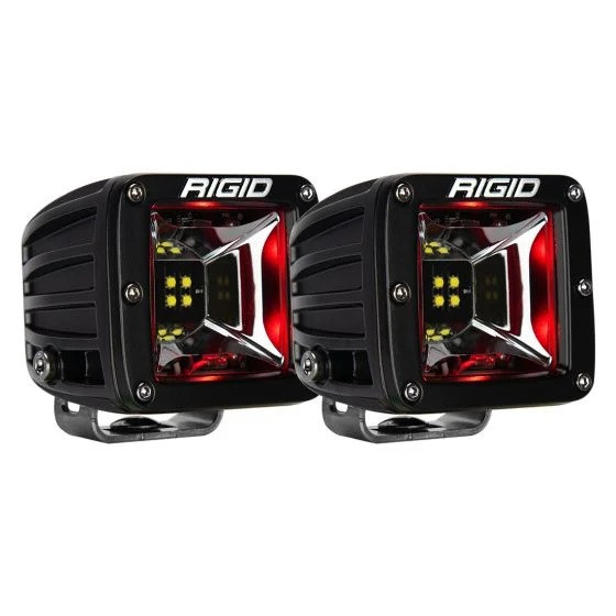 RIGID Radiance Scene Light W/Red Backlight, Surface Mount, Black Housing, Pair-68202
