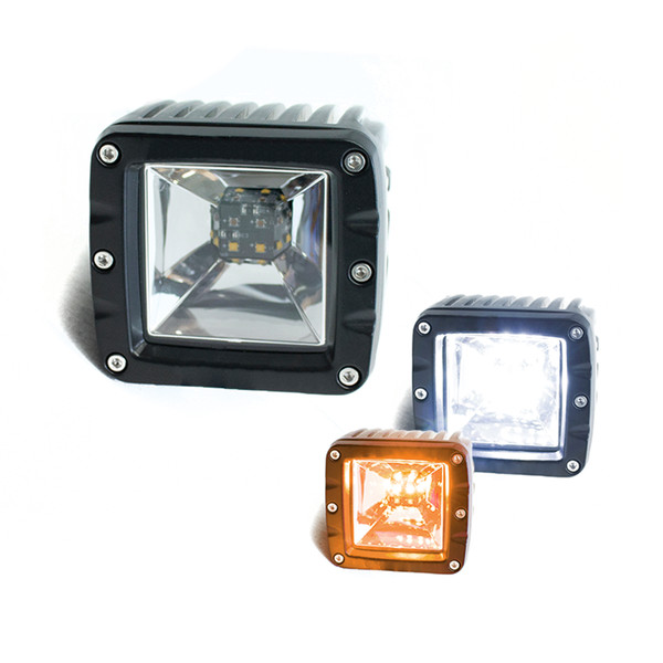 RS12KA - 3x3in 2-Function LED Cube Style Forward Light (White/Amber)-RS12KA