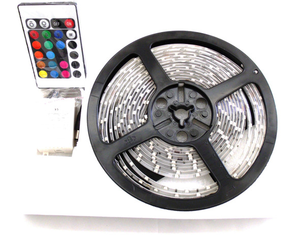 RS-16FT-5050-RGB - 16ft (5M) 20-Color RGB Multi-Color 5050 LED Tape Strip Reel Lighting w/ Remote-RS-16FT-5050-RGB
