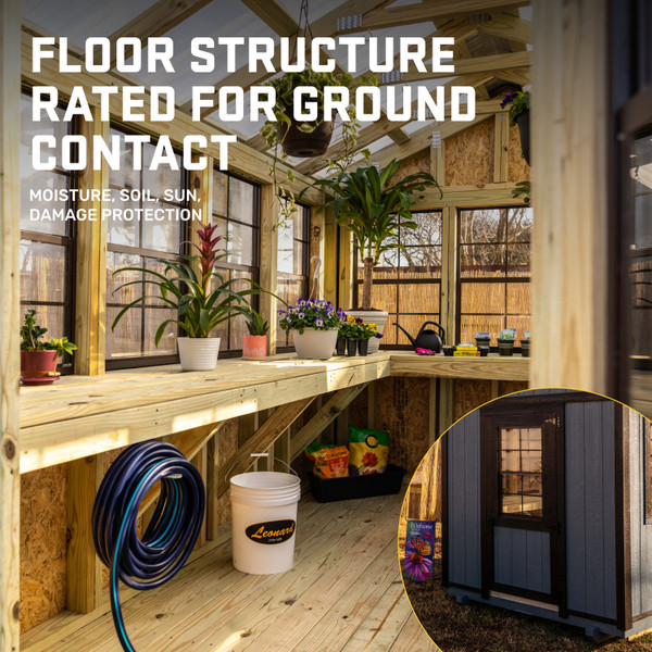 8' x 12' Pressure Treated Wooden Walk-In Greenhouse - 820