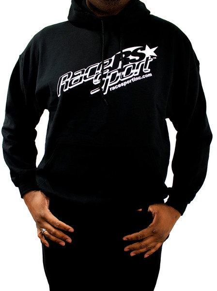 RS342BXXL - Men's Race Sport Heavy Blend Hooded Sweatshirt (Black) (2XL)-RS342BXXL