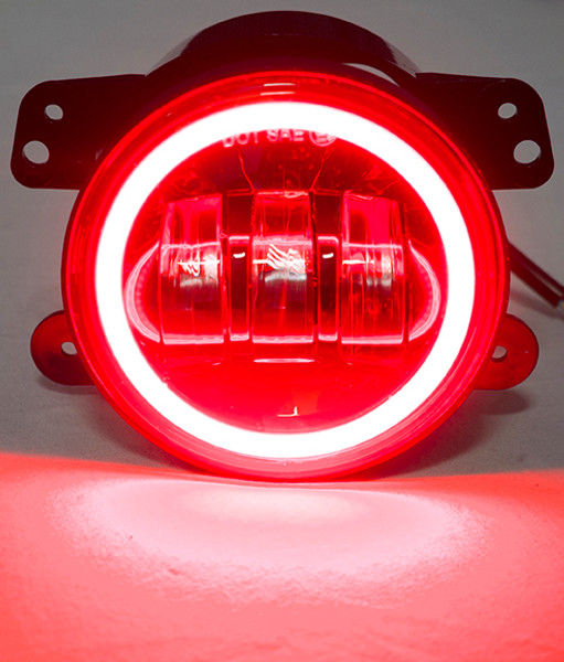 RS-4FHALOR - 07-17 Jeep JK 4in 30W/1,440LM CREE LED Fog Light Kit w/ Red LED Halo-RS-4FHALOR RS-4FHALOR - 07-17 Jeep JK 4in 30W/1,440LM CREE LED Fog Light Kit w/ Red LED Halo-RS-4FHALOR
