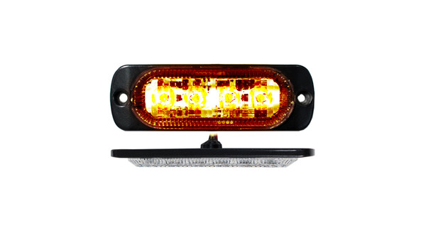 RS70014A - 4-LED Ultra Slim Flush Mount 19-Flash Pattern Strobe Marker (Amber)-RS70014A