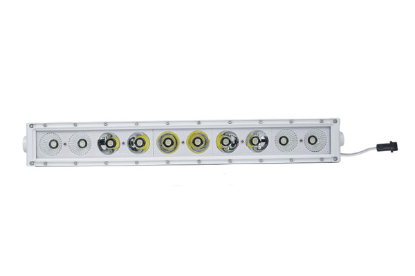 MS100WCWA - New - 22.5inch Marine Grade Wrap Around White Shell Light Bar with 100-Watt 10 x 10W High Intensity OSRAM LEDs-MS100WCWA