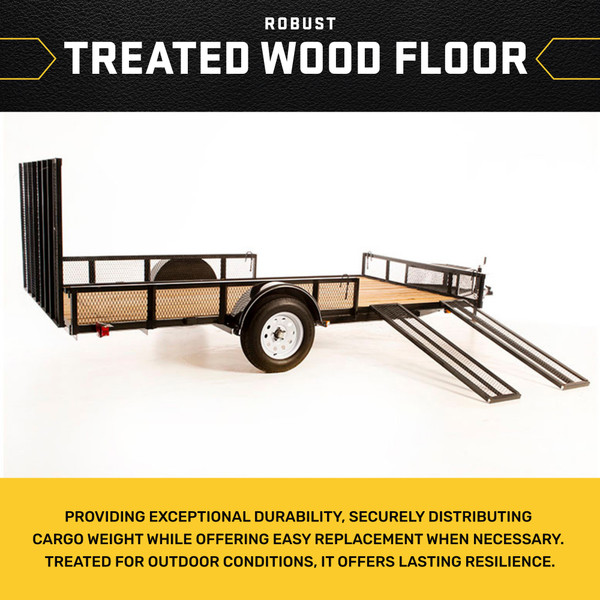 7x14 Utility Equipment Trailer – Tandem Axle, Side Ramps, Brake