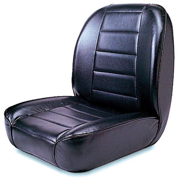 Low-Back Front Seat, No-Recline, Black; 55-86 Jeep CJ Models-13400.01