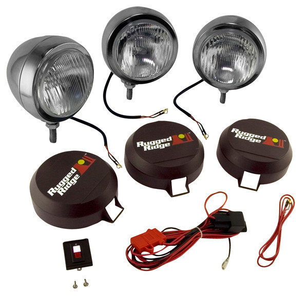 6 Inch Round HID Off Road Fog Light Kit, Stainless Steel Housing, Set-15206.61