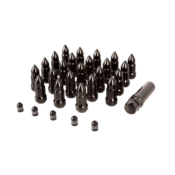 Wheel Lug Nut/Valve Stem Cap Kit, Bullet Style, Black-16715.27