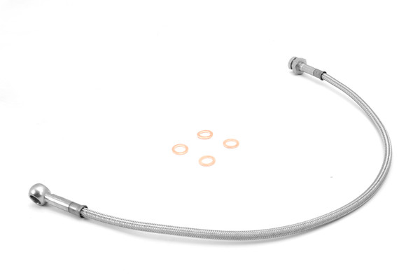 Front Brake Hoses, Stainless Steel; 82-86 Jeep CJ7/CJ8 Scrambler-16734.06