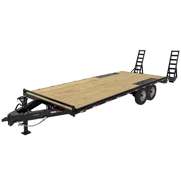 8.5x24 Deckover Trailer – 4' Wood Dovetail, 6' Ramps, 12K Jack