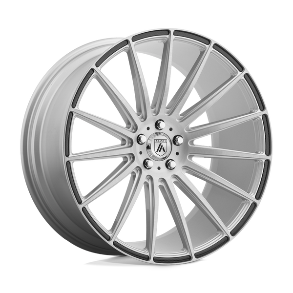 Asanti Black ABL-14 POLARIS 19X9.5 BRUSHED SILVER CARBON FIBER INSERT 5X112 - ABL14-19955645SL